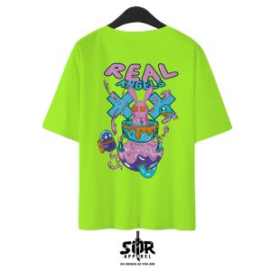 SMR APPAREL - Kaos Oversize real angels alien Cotton Combed 24s Pria & Wanita