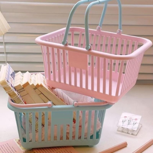 Cute Macaron Handheld Storage Basket Stationery Accessories Desktop Decoration Storage Basket