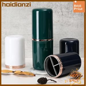 haidianzi กล่องใส่แปรงสีฟันแบบพกพาสำหรับเดินทางที่เก็บถ้วยใส่แปรงสีฟันในห้องน้ำที่จัดเก็บกล่องจัดระเบียบของใช้ในห้องน้ำ