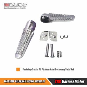 Footstep Belakang Satria FU Bostep Postep Pijakan Kaki TRG Satu Set Silver Chrome