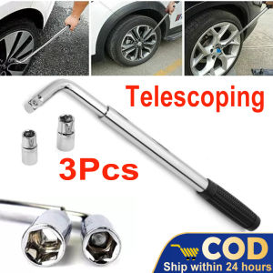 Dargaud Extendable Telescopic Wheel Wrench with 17/19 & 21/23mm Socket Hand Tool Kit for Car Repair Tool & Auto Spanner Lug