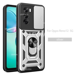 Oppo Reno 12 5G Oppo Reno 12 Pro Oppo Reno 12F Case Robot Ringstand Slide Kamera Oppo Reno 12 5G Oppo Reno 12 Pro Oppo Reno 12F