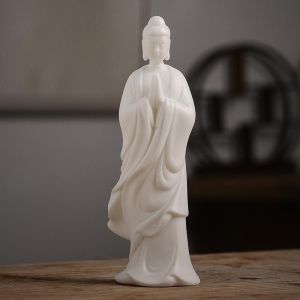 White Porcelain Thai Buddha Home Decor - Shakyamuni Buddha Statue