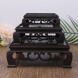 [Energetic] Sâu Màu Nâu Khắc Bằng Gỗ Nhìn Nhựa Cơ Sở Khay Lọ Hoa Chủ Vòng Vuông Đa Chức Năng Ấm Trà Bình Cá Tank Cơ Sở