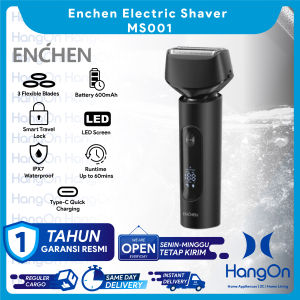 Enchen MS001 Electric Shaver IPX7 Waterproof Alat Cukur Elektrik Pencukur Jenggot Hitam Kumis
