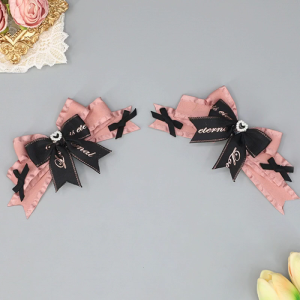 2x Girls Gothic Bowtie Cosplay Ribbons Hairpin Headwear Punk Hair Unique Bowknot Headwear Cool Bowknot