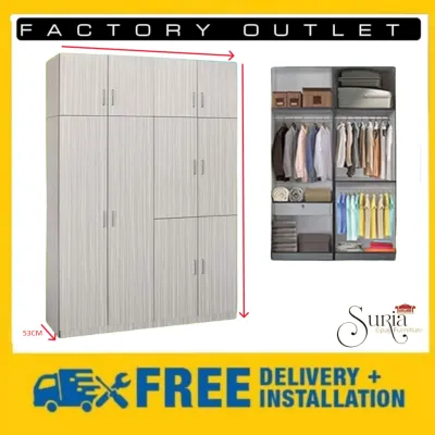 WARDROBE 5X8 FEET WITH 10 DOORS / ALMARI BAJU 10 PINTU