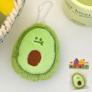 COMEMECO Cartoon Fruit Plush Doll Keychain Avocado Lemon Cherry Mango Peach Banana Stuffed Pendant Cute Backpack Charm Birthday Gifts