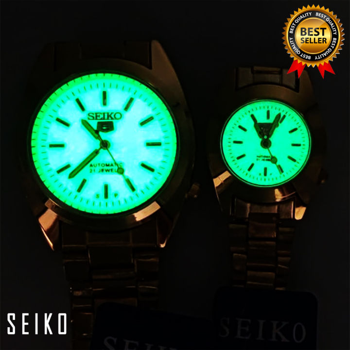 Seiko 5 Automatic 21 Jewels Luminous Dial Gold Plated Stainless