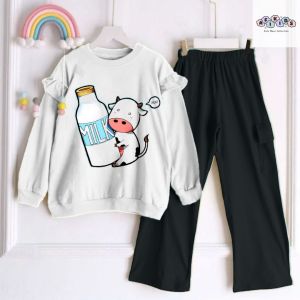 FARMEES SET SAPI COW | SETELAN CELANA CARGO CRINKLE PRINTING (3THN-13THN) | SETELAN FARMEES | ONE SET REMAJA | SETELAN ANAK KEKINIAN | SETELAN ANAK PEREMPUAN | ONE SET KOMBINASI POLOS | OOTD SETELAN ANAK | OUTFIT ANAK KEKINIAN | SET CARGO ANAK | SET SAPI