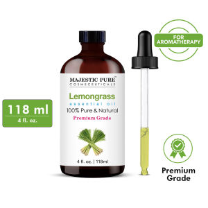 MAJESTIC PURE Lemongrass Essential Oil |100% Pure Natural Premium Grade | Aromatherapy | 118 ml