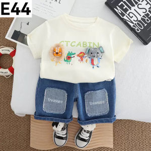 Cotton Terno for Kids Boy Cute Character 3D Design Casual Wear 1-5yrs old E44
