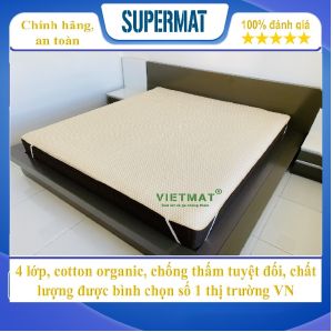 Size 12x2m - 14x2m - 16x2m - 18x2m - 2x2m - 22x2m - Tấm lót chống thấm cho bé cotton 4 lớp Supermat