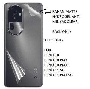 OPPO RENO 11 5G 11F 5G RENO 11 PRO 5G RENO 10 5G 10 PRO 5G 10 PRO PLUS 5G Anti gores belakang hydrogel matte anti minyak skin garskin anti jamur plastik jelly
