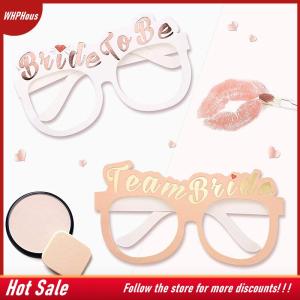【COD】🔥🔥🔥 Bachelorette Party Paper Glasses Rose Gold Team Bride White Bride to be Wedding