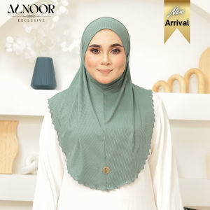 ALNOOR Tudung Sarung Cotton Ribbed Premium | Instant Syria Lena Sulam Tepi Free Inner | Ironless & Easy Wear New Arrival
