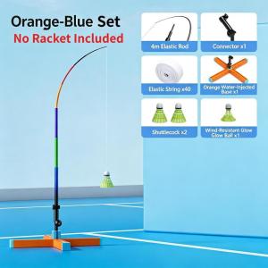 Badminton Solo Trainer Elastic Rebound Shuttlecock Practicing Tool for Swing Power & Fitness Training Indoor Outdoor