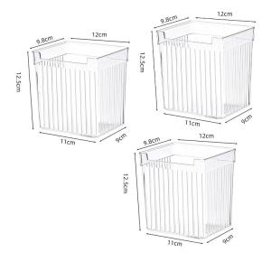 3Pcs Transparent Refrigerator Side Door Food Storage Multipurpose Fridge Organizer Bin Basket PET Plastic Kitchen Shelf Basket