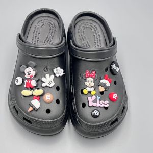 12Pcs/Set Crocs Charms Shoes Accessories Cute Cartoon Minnie Mouse Bow Jewelry Clogs Decoration for Crocs