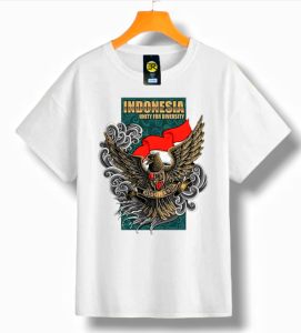 Baju kaos Anak Garuda Merah Putih 17Aagustus Lakilaki Perempuan Katun 30s Premium