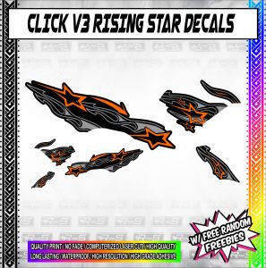 Honda Click V3/V4 Rising Star Sticker Decals - High Quality
