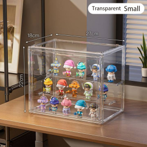 Acrylic Popmart Display Box Figurine Display Case Transparent Storage Box DustProof Doll Display Rack