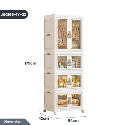 Easyhome.sg Foldable Storage Cabinet | Kids Wardrobe & Clothes Organizer (Space-Saving)