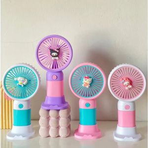 Kipas Angin Mini Sanrio Kuromi Cinnamoroll Melody Hello Kitty Kipas Genggam Bunga Buah