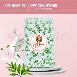 [CHE TÊN] Hũ 500g sáp wax lông sữa dừa mix Trà Xanh cao cấp kèm que phết wax các vùng lông nách bikini dùng cho da nhạy cảm lyihome