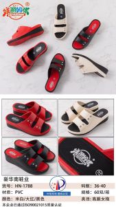 Free Shipping Summer WomenS Thick-Soled Casual Slippers Comfortable And Stylish Footwear Plastic Wedge Heel Flip-Flops