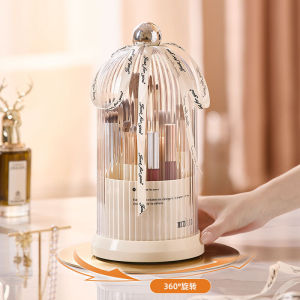 O-KAY Makeup Brush Organizer Cosmetic Case Storage Box 360 Degree Rotating Adjustable Lipsticks Brushes Bottles Powders Rotating Plastic Adjustable Rack