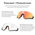 ROCKBROS Cycling Sunglasses Dual Lens Photochromic Polarized Shade Running Road Bike Windproof Men Sports Glasses Bicycle Accessories. 