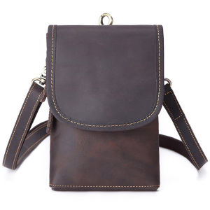 Royal Bagger Sling Bag for Man Genuine Cow Leather Cowhide Handmade Shoulder Bags Crossbody Waist Belt Bag Small Phone Wallets Purse