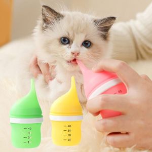YAZHE Silicone Pet Milk Bottle Bite Resistance 40ml Pet Nurser Bottle Portable Reusable Dog Kitten Milk Feeding Bottle for Home