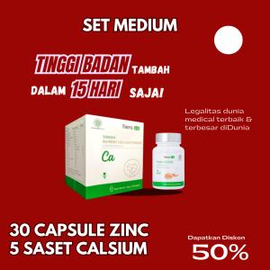 TIENS BoneStrength Nutritional Powder & Capsules Combo - Calcium & Zinc Supplement for Height Boost