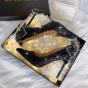 Free Shipping Main Wedding Shoes Bridal Shoes High Heels Bow-Tie Shoes WomenS Stiletto Heels New High-Heeled Sandals Black