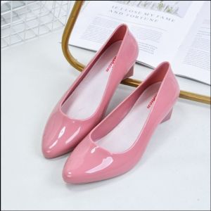 zjKorean Boat Shoes Summer Leather Loafers Ladies Bow Thick Heel Pointed Loafers Women Fashion Shoes35