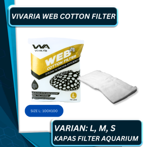 VIVARIA Web Cotton Filter Ukuran S M L  Kapas Busa Media Filterasi Aquarium Mekanis Akuarium Kolam Ikan