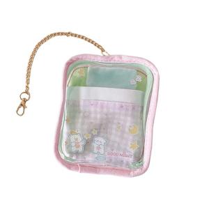 Cartoon Printed PVC Clear Bag Multiple Pockets Lightweight Carryall Kids Activity Display Bag For Daily Essential