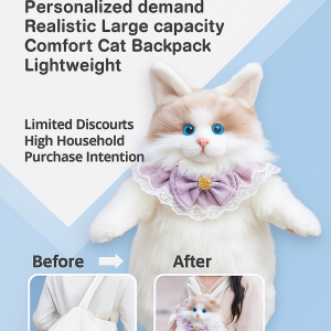 Ai Simulation Large-Capacity Cat Backpack Cute Large-Capacity Stuffed Animals Bags Cute Design