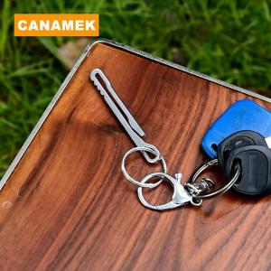 【CANAMEK】 Stainless Steel EDC Tool Wallet Multi-functional Keychain Carabiner Money Clip Essential Outdoor Camping Accessorie