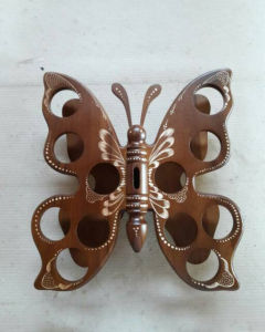 FATMAJATI Tempat Aqua Gelas Model Kupu Kupu Kayu Jati Asli Blora