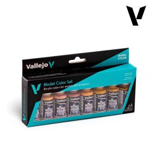 Vallejo - Model Color & Skin Tones Set Modeling Environmental Water Based Acrylic Paints 8 Colors X 18ml 70124 70119