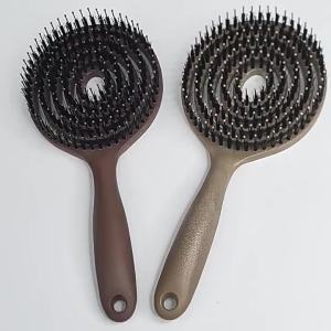 AE Lược tạo độ phồng và massage đỉnh đầu dụng cụ tạo kiểu tóc thần kỳ lược massage lược kinh lạc lược uốn cong lớn rỗng ruột.