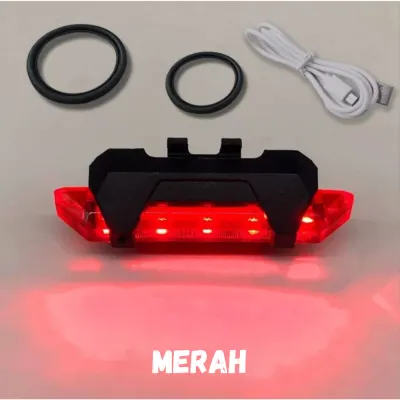 Lampu Sepeda LED USB Rechargeable Anti Air Aksesoris Sepeda Lampu Keamanan Lampu Belakang Sepeda
