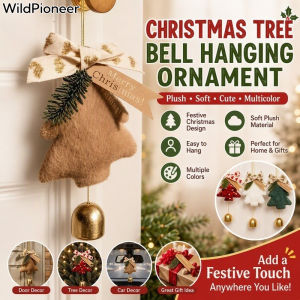 WildPioneer Plush Christmas Bell Hanging Ornament Soft Fabric Cute Multicolor Door Wall Tree Car Decor