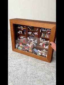 Miniature Bookshelf Decoration Miniature Book Boxes Display Shelf Relieve Stress Exquisite Wood Stylish for Bookstore