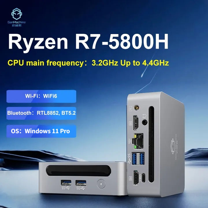 Mini PC AMD Ryzen 7 5800H Windows 11 32GB RAM 512GB SSD Desktop Gaming  Computer