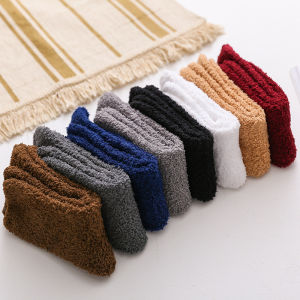 Soft Warmer Thicken Thermal Wool Cashmere Mid-Tube Socks Velvet Boots Floor Sleeping Socks Women Men