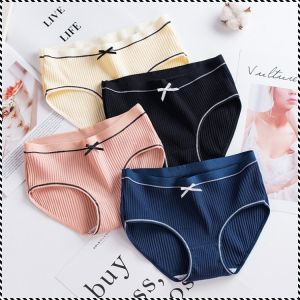 Snug-fitting Panties Threaded Triangle Panties Breathable Moisture Absorption Teenage Girl Stripe